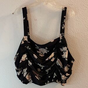 Express Black and Cream Floral Camisole